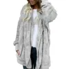 Tricots pour femmes Tees Femmes Oversize Femmes Pull Manteau Réversible Fausse Fourrure Longue À Capuchon Midi Cardigan Élégant Épais Fluff Peluche 231010