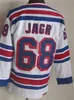 Retro Hokey Vintage 68 Jaromir Jagr CCM Jersey Klasik Emekli Takımı Renk Siyah Beyaz Blue Sarı Erkek Nakış ve Spor Hayranları İçin Diken Nefes Alabilir