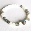 MG0763 Bracciale da donna in labradorite con pietra di luna di grado A da 6 mm Bracciale da donna con chakra curativo per chakra del cuore, braccialetto Dainty Yoga Mala2385