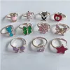 36st Little Girl Jewel Rings in Box Justerbar No Duplication Barn Girls Bids Play Play Costume Princess Dress Up Jewelry Party Favo