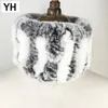 2018 Winter Women Handmade Stretch 100% Real Rex Fur Scarf Knit Genuine Rex Rabbit Fur Headbands Girls Natural Fur Ring Scarves S1275G