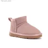 Laarzen 2024 Australië Warm Mini Half Baby Snowboots Enkel Klassiek Winter Vol Bont Pluizige Harige Kinderlaarsjes Jongens Meisjes Platform Kastanje Q231011