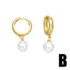 Boucles d'oreilles créoles FLOLA minimaliste Zircon cuivre plaqué or cerceaux pour femmes perle balancent boule mode petits bijoux cadeau Erst66