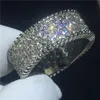 Fashion Tennis 5A Cz Stone White Gold Filled Engagement wedding band ring for women Bridal Finger Jewelry269A