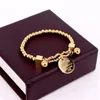 Bracelet de perles en acier inoxydable pour femmes, chaîne à maillons, étiquette circulaire, breloque, brin extensible, fantastique amour éternel York, 301V