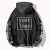 Herrtröjor tröjor din egen design varumärke personliga anpassade män kvinnor text diy hoodies sweatshirt casual hoody kläder mode 231010