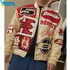 Damesjassen YICIYA Jas Bomber Dames Racewagen Winterjassen Varsity Borduren Amerikaanse honkbal Vrouw met lange mouwen