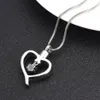 XWJ10060 Acciaio lucido Pet Dog Cat Charm Hang in Hollow Heart Memorial Urna Animale Cenere Titolare Cremazione Ciondolo Gioielli1265n