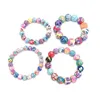 Nouveau Fimo Impression Perles Chaînes Bracelets Pour Femmes 8-14 Mm Fleur Doux Y Perles Wrap Bracelet Mode À La Main Bijoux De Bricolage Jewelr Dhu2Q