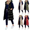 Women's Vests Long Winter Coat Vest With Hood Sleeveless Warm Down Pockets Quilted Coats Vestidos Para Mujer