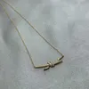 Tiff ketting Designer luxe mode-sieraden V goud volledige diamanten knoop ketting 18K Rose goud kruis licht luxe nieuwe sterling zilveren kraag ketting vrouwelijk cadeau