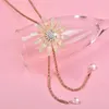 Pendentif Colliers Leeker Sweet Pink Flowers Acrylique Long Collier de pompon pour femmes Chaîne sur le cou Accessoires de mariage 266 LK6