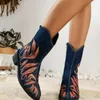 Printemps et automne nouveaux modèles de bottes simples pour femmes dans le talon moyen Tube court Martin bottes femme rétro Cowboy bottes à glissière 1012023