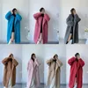 Femmes fourrure fausse veste d'hiver femmes Long manteau en cachemire laine tissé tissu épais chaud vêtements d'extérieur surdimensionné mode Streetwear Teddy Bear manteaux 231010