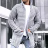 Männer Pullover Herbst Winter Männer Einfarbig Gestrickte Pullover Rollkragen Strickjacke Jacquard Lange Jacke Mantel Langarm Warme Rutschte Revers Kleidung 231010