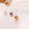 Pendant Necklaces Single Edison Pendant Strong Light Natural Freshwater Pearl Necklace Passepartout Chain Adjustable Length Delicate Gift for Girl 231010