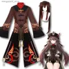 Tema Traje Genshin Impact Hutao Cosplay Femme Halloween Come Anime Roupas Para Mulheres Disfraz Mujer Adulta Para Adultos Ropa Para Mujeres Q240307