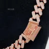 Grand collier personnalisé en diamant Vvs pour hommes, bijoux longs Hip Hop Moissanite, chaîne à maillons cubains