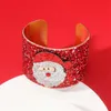 Bracciale rosso di Natale in ferro Gioielli 6,8 cm Decorazioni per cinturino in plastica Giocattolo di Babbo Natale Design dei cartoni animati Buon Natale Capodanno Regalo festivo Forniture per feste Ornamento