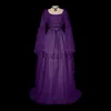 テーマコスチュームレトロな中世のゴシックマキシドレス女性ガウンブラックハロウィーンカーニバルラルプドレス