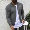 Herrjackor sport casual män jacka män rutiga veckar slim rand fit jacka blixtlås långärmad cardigan rockar manlig solid rynkiga cardigans T231010