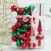 Decorações de Natal Decorações de Natal 34pcs Pintado Conjunto de Bola de Natal Mini Pingente de Árvore de Natal Presente de Natal 231009