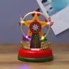 Juldekorationer Navidad Decor Christmas Village Glowing Music House Carousel Ferris Wheel Christmas Tree Decoration Ornaments Gifts For Children 231010