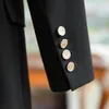 Women Dwuczęściowe spodnie Slim Gold Button Blazer papierosy Fashion Suit Formal Formal Temperament Solid Kobiety Ubranie 231009