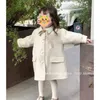 Abrigo Paño de lana Otoño Invierno Moda Coreana Ropa para niños Mezclas Botón Manga larga Bolsillo Simple 231009