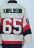 Rétro Hockey Vintage 6 Bobby Ryan Jersey CCM Classique 65 Erik Karlsson 19 Jason Spezza 25 Chris Neil 11 Daniel Alfredsson Noir Blanc Beige Cousu sur Couleur Retraite Hommes