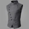 Ankomstklänning Västar för män arbetar ärmlös blazer Jaqueta Colete Masculine Gilet Homme Mens Formal Vest Waistcoat240f