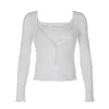 Women's T Shirts Y2K Fall Long Sleeve Cardigans T-Shirts With Camis Top Fashion Eyelet Button Front Crop Tops Lace Patchwork Camisole