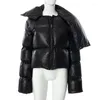 Trenchs de femmes Manteaux Mode 2023 Automne Hiver Femmes Parkas Bubble Coton Casual Zipper Écharpe Col Puffer Vestes Noir Vert Streetwear