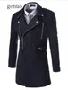 Мужская парка из смесовой шерсти, кардиган, пальто, мужские осенне-зимние топы, куртка на молнии, повседневная длинная модная верхняя одежда 231009