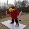 Yüksek kaliteli karnaval yetişkin kırmızı kartal maskot kostüm gerçek resimler lüks parti kuş hawk falcon maskot kostüm240j