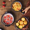 Conjuntos de louça alça tigela polonês utensílios de mesa casa salada macarrão instantâneo sopa única celebridade on-line forno binaural bandeja de cozimento