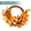 Juldekorationer Autumn Door Wreath Christmas Halloween Decoration 45 cm handgjorda pumpa bär tallkon Maple Artificial Wreath Home Decor 231010