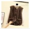 Damesvesten Dames lamswollen vest voor dames Fleece knoopsluiting Casual vest Rits herfst winterjas Casaco