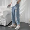 Мужские джинсы высокого качества, дизайнерская уличная одежда, мужские рваные джинсовые брюки в стиле хип-хоп, свободные брюки с прямыми отверстиями для подростковMe260B