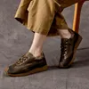 Модельные туфли Повседневные кожаные женские туфли на низком каблуке для скалолазания Назначение Ручная работа Натуральный бренд 2023