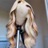 Peruvian Hair Highlight Blonde Wig Human Hair 613 HD Lace Frontal Wig Body Wave Lace Front Wig Colored Synthetic Wigs for Women