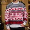 Kvinnors tröjor Jultröjor för par Kvinnor Män o Neck Sueter Jumpers Xmas Matchande kläder unisex casual Loose Knitwear LongeEvel231010