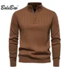 Suéter masculino bolubao suéter casual ao ar livre para homens cor sólida quente fino top de alta qualidade design street wear suéter para homens 231010