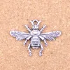 46 pièces Antique argent plaqué Bronze plaqué abeille miel pendentif à breloques collier à faire soi-même Bracelet résultats de Bracelet 32 24mm245i