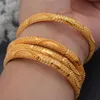 Braccialetto 4 pezzi Set 24K Dubai Colore oro Braccialetti da sposa africani per le donne Braccialetti arabi sauditi Gioielli295l