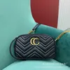 Original Leather Women's Marmont Wave Pattern Camera Fashionable Casual Shoulder Crossbody Bag Stores Are 95% Off Clearance Wholesale