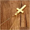 Pendant Necklaces Fashion Cross Necklaces For Women Men Relius Crucifix Pendant Gold Sier Black Chains Luxury Jewelry Gift Jewelry Nec Dhayv