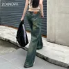 Jeans pour femmes ZOENOVA American Vintage taille basse jambe large été fille épicée Denim tube droit tours de sol High Street Style 231009