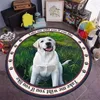 Carpets Funny Dog Pet Printed Round Carpet For Living Room Anti-slip Area Rug Bedroom Bathroom Computer Chair Mat Floor Decoration Rugs