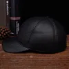 Ball Caps HL130 Männer Echtes Leder Baseball Kappe Hut Marke Stil Frühling Marke Stil Winter Russische Warme One Pelz Caps Hüte 231009